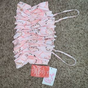 NWT kiwi oversized ruffle top